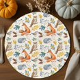 thumbnail image 2 of Fall Round Placemats Set of 4 Autumn Animal Place Mats Thanksgiving Woven Placemat Owl Fox Hedgehog Bird Berry Maple Leaves Circle Braided Table Mat for Kitchen Dining Table Party Home Decor 15 Inch, 2 of 9