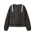 thumbnail image 5 of shqvo Women's Fleece Sweatshirts with Cat Pocket, Crew Neck Sweatshirts for Women Kangaroo Pocket Dog Pouch Sweatshirts Breathable Pet Carry Bag Pullover Animal Holder Fall Winter Tops, 5 of 6
