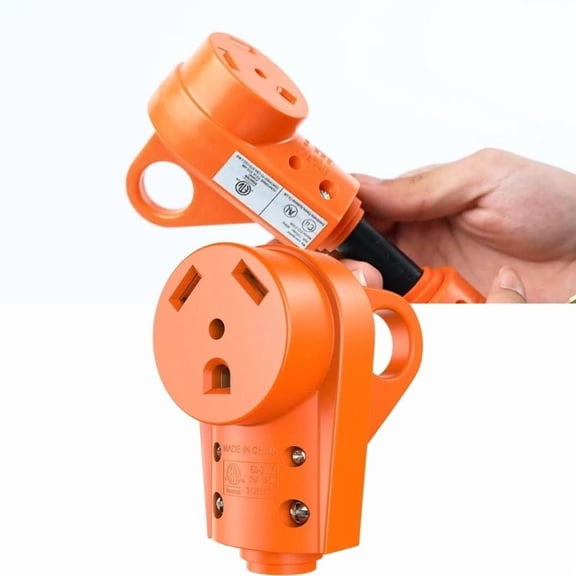 125V 30 Amp RV Plug Female, RV Receptacle Heavy Duty Replacement NEMA TT-30R Plug with Ergonomic Grip Handle for RV Camper Caravan Motorhome Van Trailer