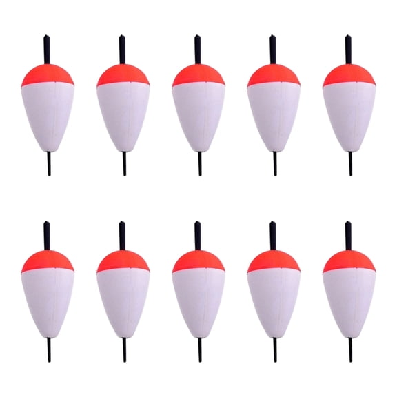 lixuesong 10Pcs Red And White Foam Sea Fishing Bobber Sea Floating Buoys Fishing Stick Hard Foam Buoys Fish Tackle Enduring