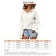 thumbnail image 5 of Camisa Manga Larga Empalme Cuello En V Adorno De Volantes Color Sólido Camisa Cómoda De Mujer Blanco L, 5 of 5