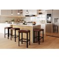 thumbnail image 2 of Modern PU Leather Counter Height Bar Stools Set of 4 – 24" Dining Chairs – 2" Thick Upholstery – Heavy Duty Metal Frame – Easy Assembly – For Kitchen Island, Bar Counter, Dining Room – Brown, 4PC Set, 2 of 7