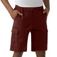 thumbnail image 2 of BiZtdJrK Men's Cargo Shorts 9" Inseam Casual Knee Length Hiking Short Pants Relaxed Fit Work Shorts with Multi-Pockets, Wine, L, 2 of 6