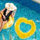 thumbnail image 4 of Anillo de natación inflable PVC Love Feather Pool Lifebuoy para fiesta de agua (amarillo) JShteea Para Estrenar, 4 of 7