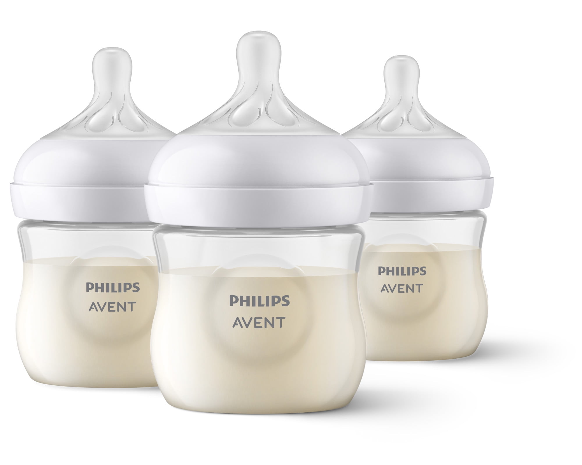 Ik heb een Engelse les ontwerper Let op Philips Avent Natural Baby Bottle with Natural Response Nipple, Clear, 4oz,  3pk, SCY900/93 - Walmart.com