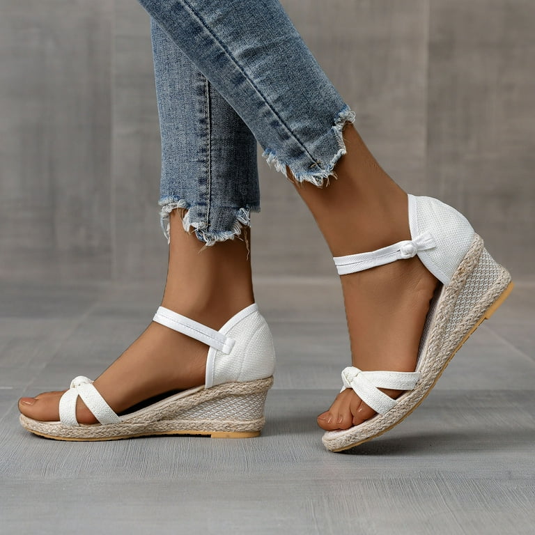 Platform peep toe weaving sandals deals