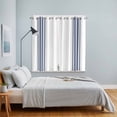 thumbnail image 4 of Abstract Geometric Blue Stripe Kitchen Curtains 63 Inch Length, White Backdrop Grommet Top Bedroom Living Room Curtains, Light Filtering Cafe Curtain Drapes 2 Panels Set 84''x63'', 4 of 9