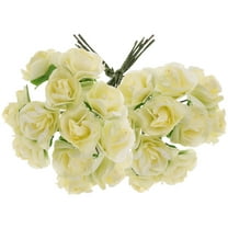 Niceauty 144Pcs Realistic White Paper Flower Craft for Office and Table Decoration