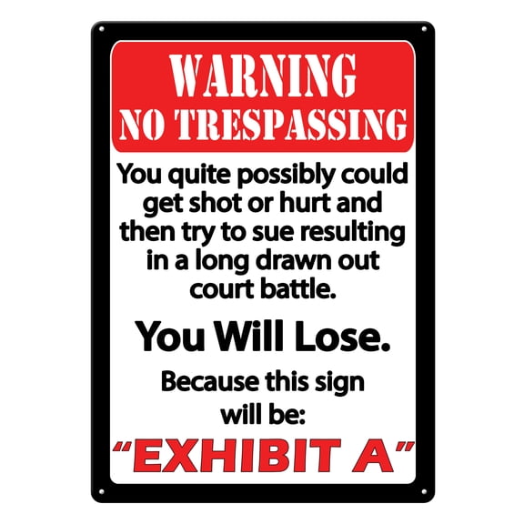 12X17 Rivers Edge New Exhibit A Durable Weatherproof Embossed Tin Sign