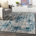 thumbnail image 2 of Surya Tibetan TBT-2331 63x91" Rectangle Modern Fabric Rug in Teal Blue/Gray, 2 of 7