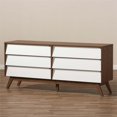 thumbnail image 3 of Home Square 2 Piece Set with 6 Drawer and 3 Drawer Chest in White and Walnut, 3 of 15