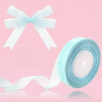 XmhyTop 3/4 inch Green Sheer Organza Ribbon 50 Yards Chiffon Ribbon for Gift Wrapping Mother's Day Wedding Flower Bouquet Crafts,Light Blue