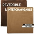 thumbnail image 2 of 16" x 16" Cover Only Throw Pillowcase Reversible - Saddle Brown: 2 PCS / 4 Sided. Luxurious, Microsuede/Microplush Fabric - Softest / High Thread Count - Washable, Outstanding Beauty & Comfy, 2 of 9