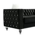 thumbnail image 6 of 83" 3-Seater Chesterfield Sofa Couch, Tufted Upholstered Sofa with 2 Plush Pillows, Crystal Legs and Nailhead Trim Arms, Diamond Comfy Sofa for Living Room, Office, Guests Room, Black, 6 of 9