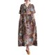 thumbnail image 1 of Vestido suelto de mujer con bolsillos, volantes, cuello en V, manga corta, vestido vintage de v CACAGOO Vestido, 1 of 7