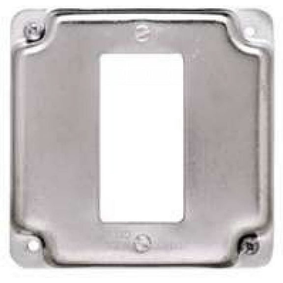 RACO GFCI Receptacle Cover - Single Outlet Plate - 1 Gang, 4" Square, Silver