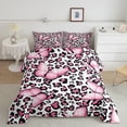 thumbnail image 2 of Homewish Flying Pink Butterflies Girl 3 Pieces Queen Comforter Set,Leopard Print Ultra Soft Bedding Sets,Black Pink Bedding Comforter Set Breathable,Breathable Home Decor,Reversible, 2 of 8
