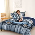 thumbnail image 4 of Catabedysis Cartoon Camping Full Size Comforter Sets,Happy Camping Camper Print Bedding Comforter Set For Boys,Multicolor,Navy Blue Reversible,3 Pieces,1 Comforter and 2 Pillowcases, 4 of 7