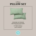 thumbnail image 5 of MARTHA STEWART Vineyard Vines Indoor Outdoor Decorative Lumbar Pillow 2-Pack Set, UV Fade Resistant, Water Repellent, Printed Garden Design, Green, 11"x18", 5 of 9