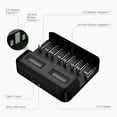 thumbnail image 2 of EBL 8-Slot LCD USB Battery Charger with USB Port for AA AAA C D Size Ni-MH Rechargeable Batteries, 2 of 10