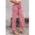 thumbnail image 3 of Women's Rose Leopard High Waist Wide Leg Jeans – Stylish Casual Wear for Daily Outings, 16, 3 of 5