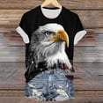 thumbnail image 4 of felwors Women's America 250th Anniversary T-Shirt – Bald Eagle, Statue of Liberty & NYC Skyline on American Flag, Patriotic Tee for 4th of July Events (Black, M), 4 of 7