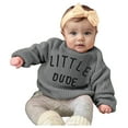 thumbnail image 3 of UngA Toddler Halloween Baby Halloween Sweater Pumpkin Embroidery Crewneck Knit Sweatshirt Pullover Tops Toddler Boy Girl Fall Winter Clothes Dark Gray,9-12 Months, 3 of 6