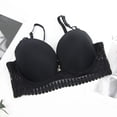 thumbnail image 4 of KMYY Women Bra with Wired Hollow Out Lace Trim Push-up Prevents Sagging Adjustable Shoulder Straps Pure Color Anti-snagging Lady Daily Office Party Wear Underwear, 4 of 8