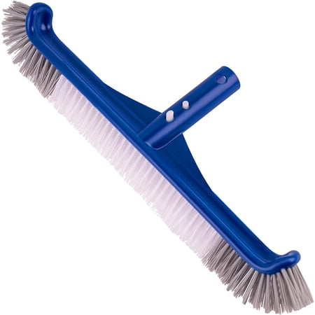 17.5 Inch Pool Brush Head Heavy Duty Wall Scrub Brush with Curved Ends Fits Standard Pole Universal Cleaning Accessory for Inground Above Ground Swimming Pools 17.5 Inch Pool Brush Head Heavy Duty Wall Scrub Brush with Curved Ends Fits Standard Pole Universal Cleaning Accessory for Inground Above Ground Swimming Pools