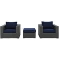 thumbnail image 3 of Modway Sojourn 3 Piece Outdoor Patio Sunbrella Sectional Set, Multiple Colors, 3 of 6