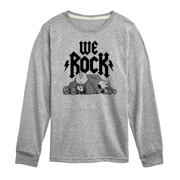 Peanuts - We Rock Charlie Brown And Snoopy - Toddler And Youth Long Sleeve Graphic T-Shirt