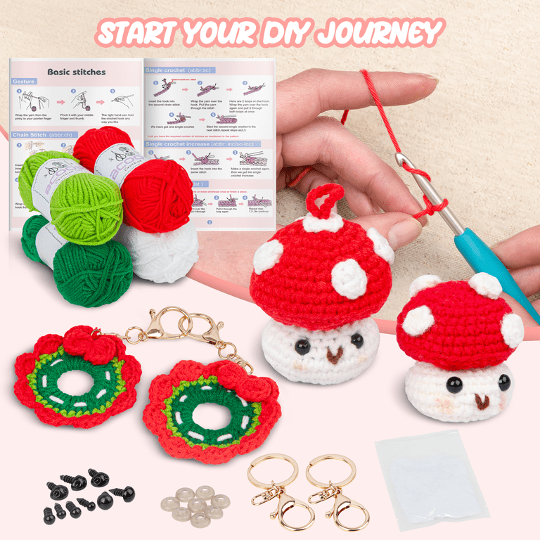 BCOOSS 115PCS Crochet Kit for Beginner Adults with Bag Crochet