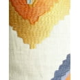 thumbnail image 3 of Plutus Isabeau Purple Orange and White Handmade Luxury Pillow - Double sided 26" x 26", 3 of 3