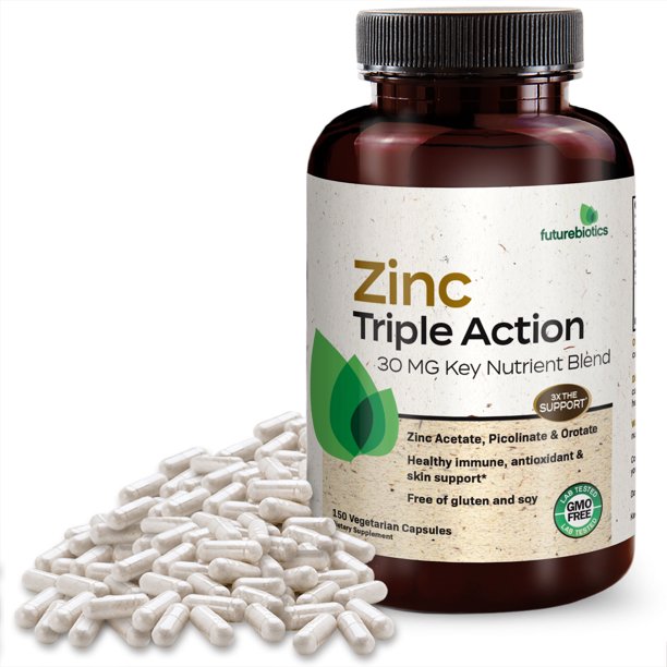 Futurebiotics Zinc Triple Action 30mg Key Nutrient Blend Immune Support