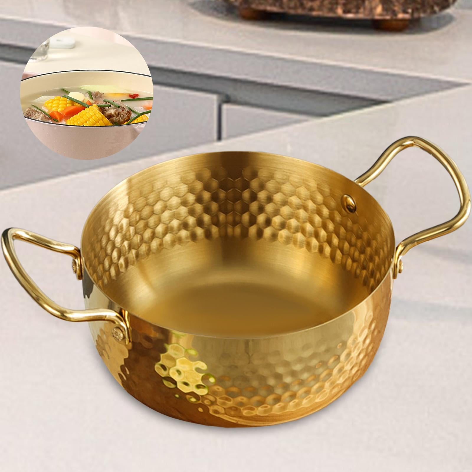 Korean Ramen Pot Korean Noodle Pot Portable Nonstick Stainless Steel Stockpot Instant Noodle Pots for Pasta Soup Home Outdoor 22cm