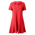 thumbnail image 3 of Women's Casual Button Down Dress Pure Color Versatile Wear Comfortable Turn Collar Stylish Daily Outfit, 3 of 4