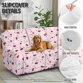 thumbnail image 4 of Xoenoiee Cherry Daisy Leaves Heart Print Recliner Slipcovers 8-Pieces Lazyboy Covers Couch Chair Cover Non Slip Reclining with Storage Pockets Furniture Protector for Living Room, 4 of 7