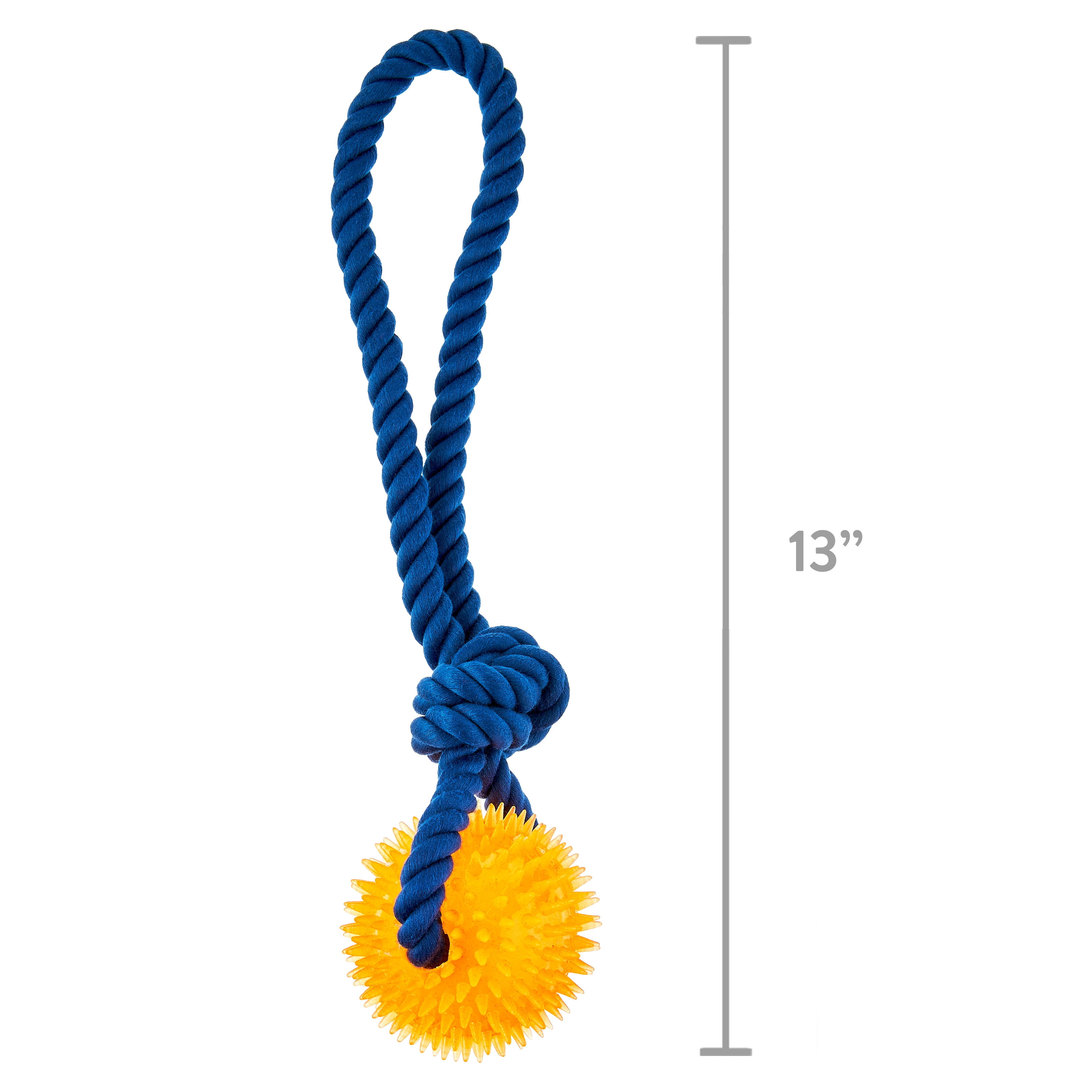 (2 pack) Vibrant Life Playful Buddy Rope w TPR Spikey Ball Dog Tug Toy