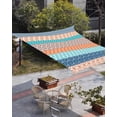thumbnail image 3 of Sun Shade Sail 12x16Ft Geometric Bohemia Stripes Orange Turquoise and Blue Uv Block Sunshade Canopy Outdoor Shade Cover Rectangle Shade Cloth For Patio Garden Yard Deck Pergola, 3 of 6