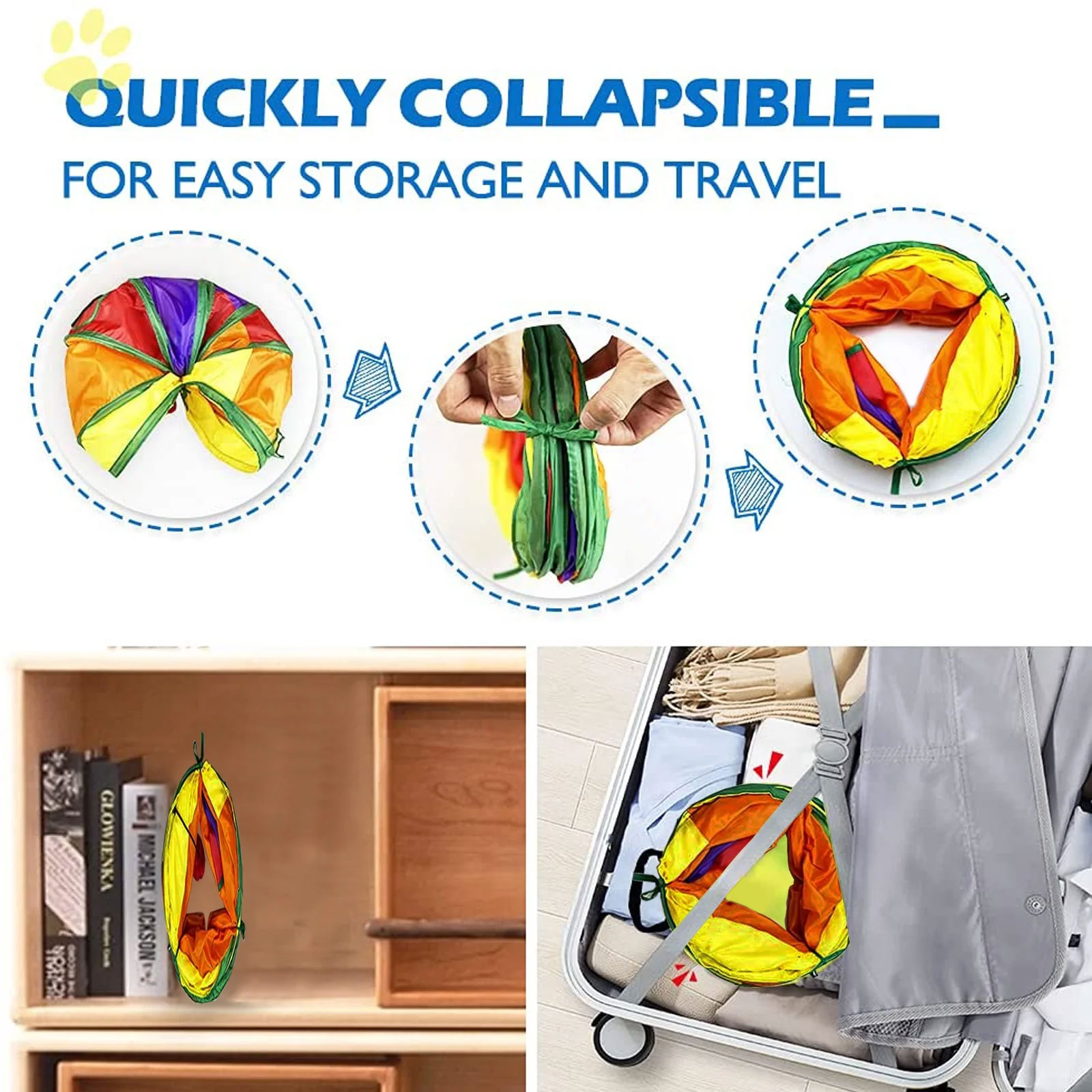 Semfri 7-in-1 Collapsible Cat Tunnel with Toys photo 5
