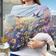 thumbnail image 3 of Renewold Hummingbird Daisy Blue Car Seat Covers for Boys Girls, Nursing Cover Carseat Canopy, Baby Breastfeeding Cover, Multi Use Nursing Scarf, Infant Stroller Cover, 3 of 6