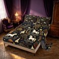 thumbnail image 2 of Homewish Unicorn Castle Bed Sheets for Kids, Hippie Tree of Life Full Size Sheets, 4 Pieces, 1 Flat Sheet, 1 Fitted Sheet and 2 Pillowcases, 2 of 6