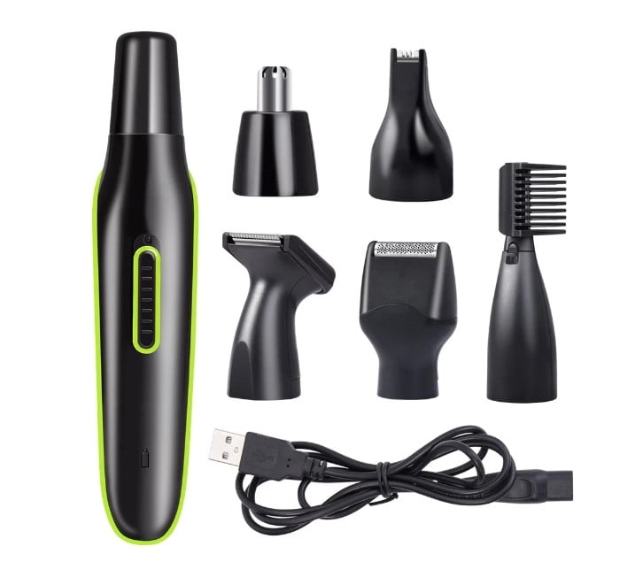 Rechargeable Electric Nose Hair Trimmer Removal Clipper Shaver Machine Beard Eyebrow Trimmer for Men Nose Hair Cutter-5 in 1 Set