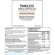 Timeless Prescription Oxygen Extreme Anti-Aging Supplement supports skin, immune, liver, cognitive, cardiovascular health with antioxidants like Vitamin A, C, E, Bilberry, Green Tea, Ginkgo & Milk