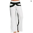 thumbnail image 1 of Pantalon Femme Patchwork Pantalon de Sport Ample à Jambe Grand Pantalon à Jambe Grand Pantalon de Survêtement Décontracté, Blanc, P, 1 of 6