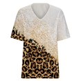 thumbnail image 5 of ICHUANYI Clearance Women Fashion Summer Sexy Fold Printed Regular Women Short Sleeves V Neck Button Top(White, XL) ICHUANYI WER2023081113659, 5 of 5