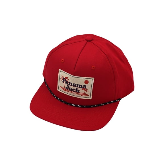 Panama Jack Palmera Sunset Baseball Cap, Adjustable Snap Back Closure, Packable, Lightweight, 3" Brim Red