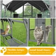 thumbnail image 5 of HighSound Catio Outdoor Cat Enclosure, Large Cat House for Multiple Cats with 7 Platforms, 2 Resting Box and 2 Bridges, Wooden Cat House Cage with Waterproof and UV Proof Cover, 111"L, Grey, 5 of 9