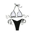 thumbnail image 4 of Faithtur Women's Halter Bathing Suits, Tie Side Bottom Triangle Bikini Set Two Piece Swimsuits, 4 of 7