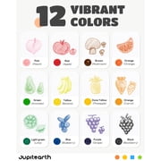 Jupitearth 12Ct Washable,Non Toxic & Silky Jumbo Egg Crayons, Art Supplies,Perfect Easter Festival Gift